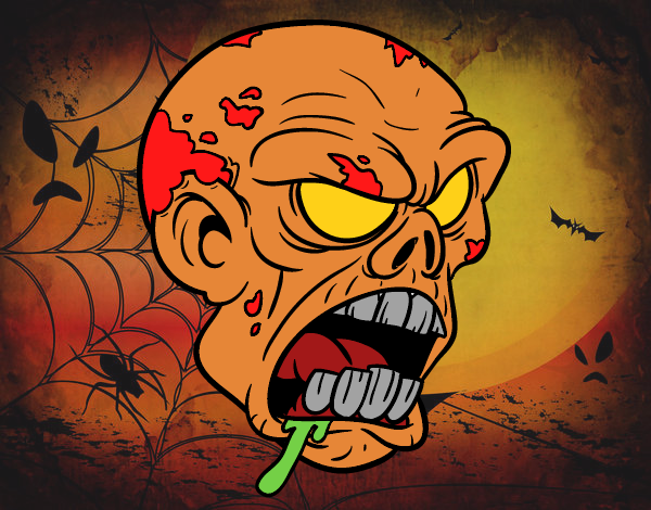 Desenho Cabeça de zombie pintado por tiagoms