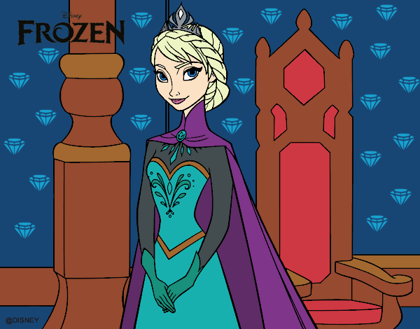 Desenho Frozen Rainha Elsa pintado por RAPHAELASM