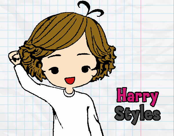 Desenho Harry Styles pintado por nand