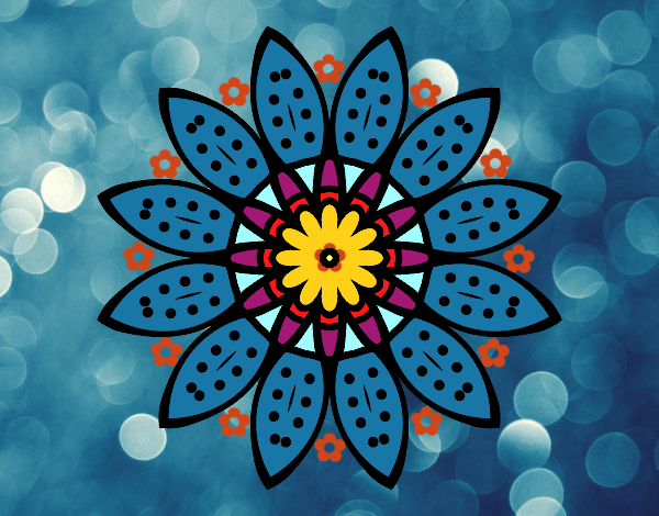 Desenho Mandala flores com pétalas pintado por RAPHAELASM