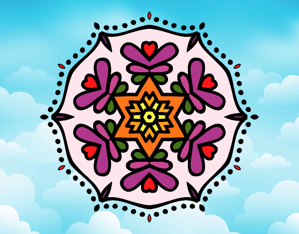 Desenho Mandala simétrica pintado por tiagoms