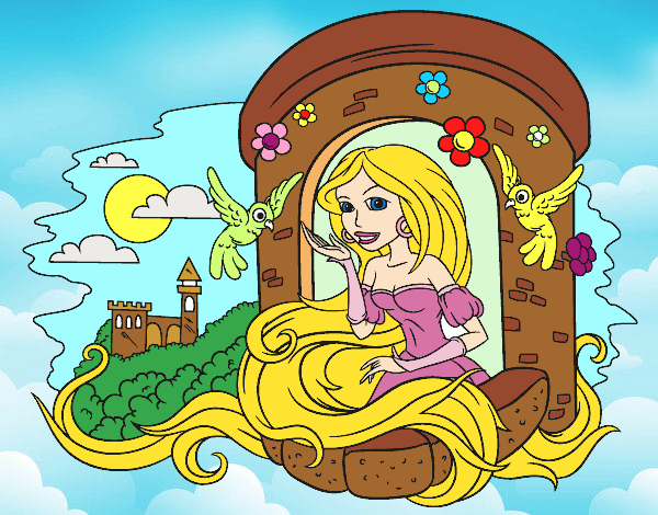 Desenho Princesa Rapunzel pintado por taiy
