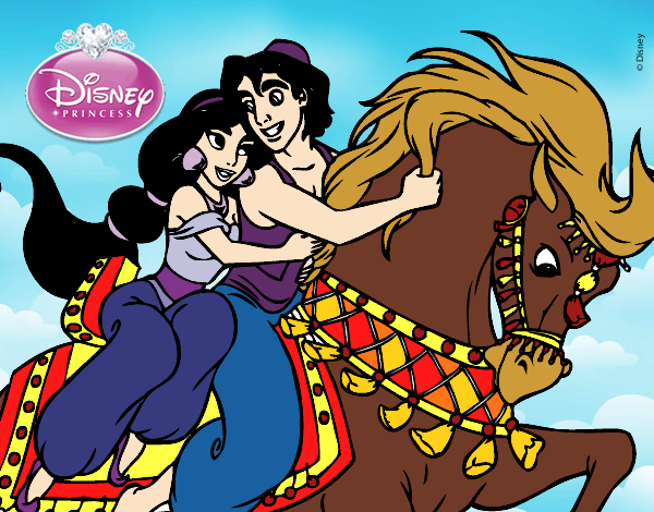 Aladdin - Aladdin e Jasmine a cavalo