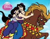 Desenho Aladdin - Aladdin e Jasmine a cavalo pintado por ale3170