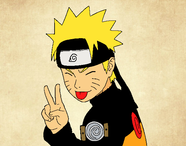 Desenho Naruto puxando para fora a língua pintado por susana1111