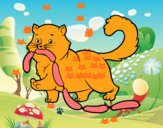 Desenho Gato com salsicha pintado por Ma45i