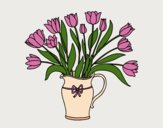 Desenho Jarro de tulipa pintado por Fheds
