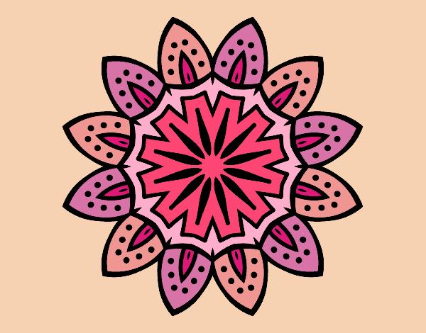 Desenho Mandala com pétalas pintado por Catita