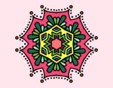 Desenho Mandala flor simétrico pintado por Catita
