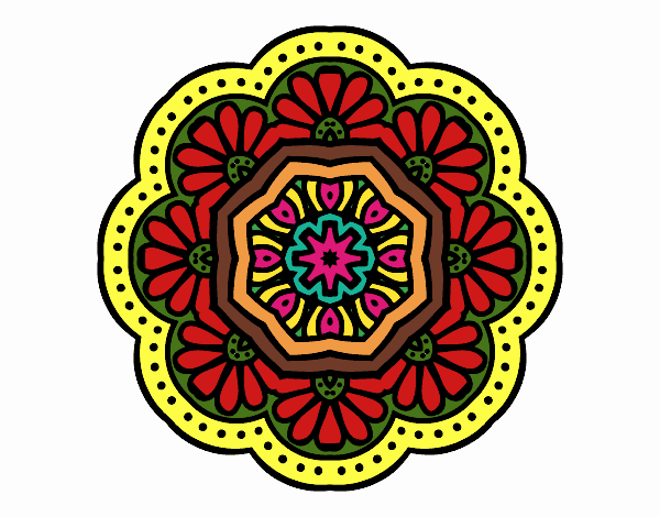 Desenho Mandala mosaico modernista pintado por @Godoi