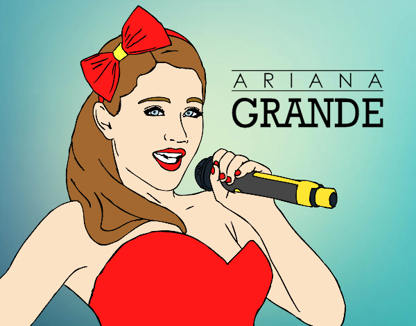 Desenho Ariana Grande cantando pintado por MelDeAbelh