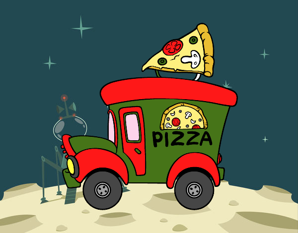 Desenho Food truck de pizza pintado por Anapestana