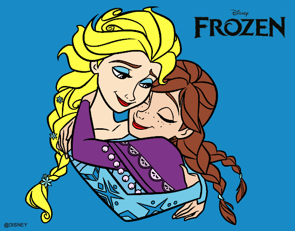 Desenho Frozen Elsa e Anna pintado por Rafa25
