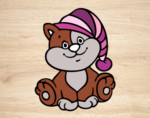 Desenho Gato com chapéu pintado por Danguinha