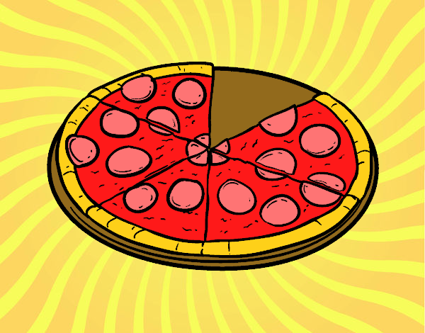 Desenho Pizza italiana pintado por Danguinha