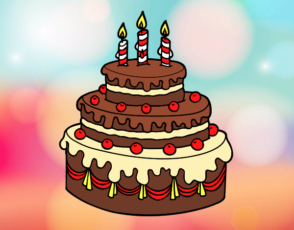Desenho Torta de Aniversário pintado por MelDeAbelh
