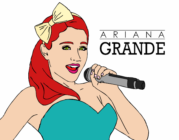Desenho Ariana Grande cantando pintado por soraya lim