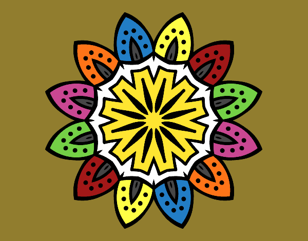 Desenho Mandala com pétalas pintado por Shibatta