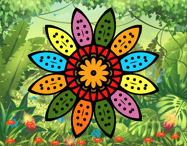 Desenho Mandala flores com pétalas pintado por ROSAFÁTIMA