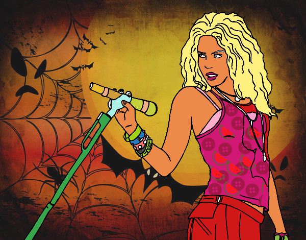 Desenho Shakira em concerto pintado por ROSAFÁTIMA