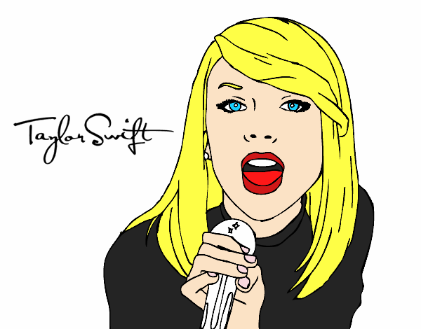 Desenho Taylor Swift cantando pintado por soraya lim