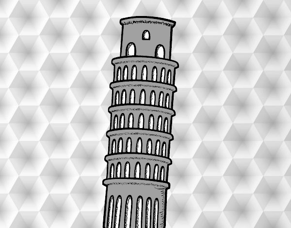 Desenho A Torre de Pisa pintado por rita f