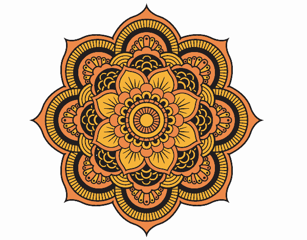 Desenho Mandala flor oriental pintado por JoanaS