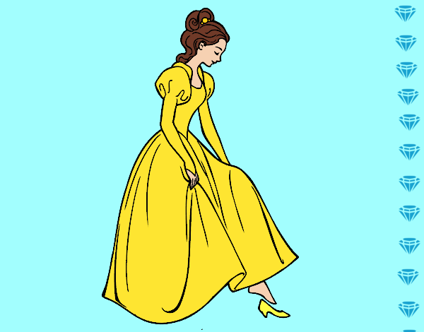 Desenho Princesa e sapato pintado por soraya lim