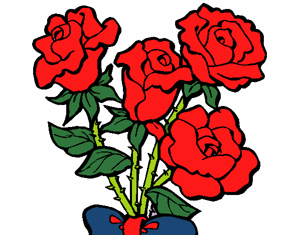 Desenho Ramo de rosas pintado por MARGA