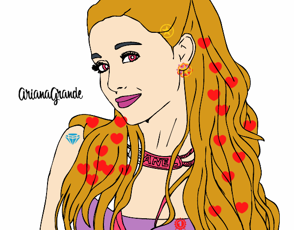 Desenho De Ariana Grande Coleira Pintado E Colorido Por Usu Rio N O