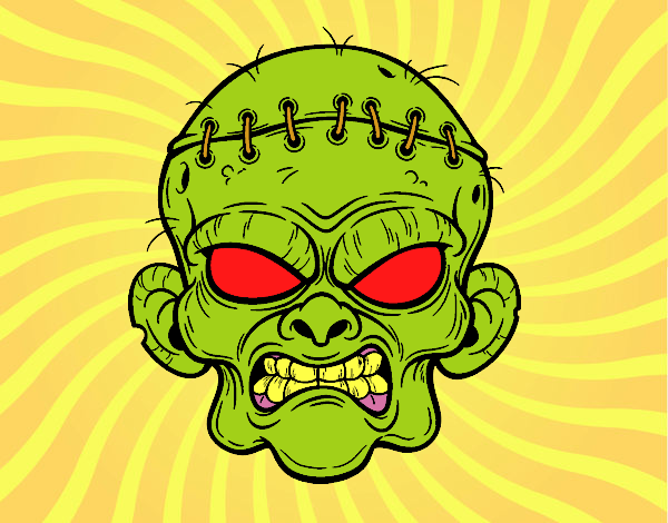 Desenho Cara de zombie pintado por soraya lim