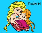 Desenho Frozen Elsa e Anna pintado por Sara0222 