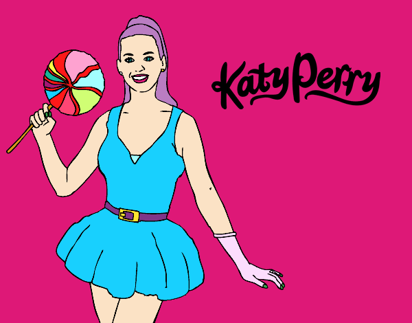 Desenho Katy Perry com um pirulito pintado por soraya lim