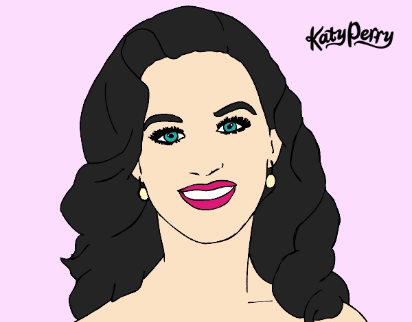Desenho Katy Perry primeiro plano pintado por soraya lim