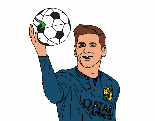 Desenho Lionel Messi pintado por lulilzla