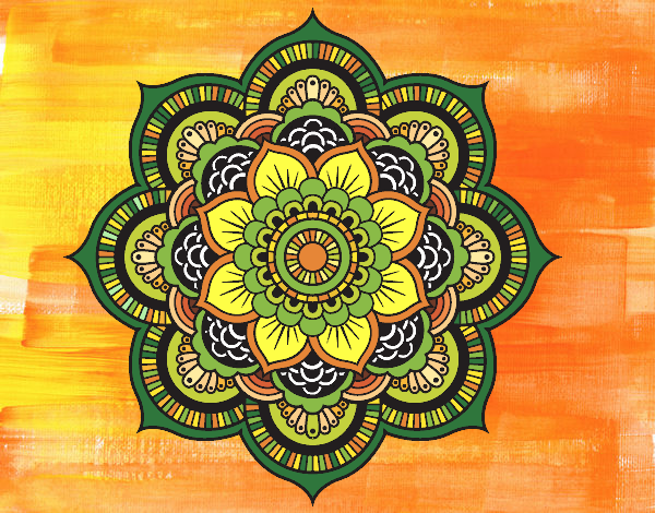 Desenho Mandala flor oriental pintado por CBarbizan