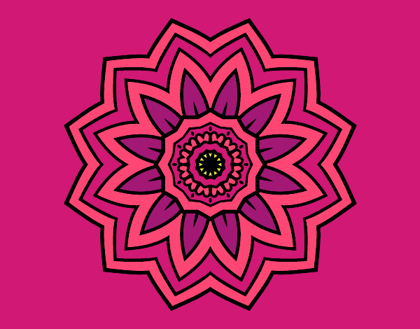 Desenho Mandala flores de girassol pintado por loheth