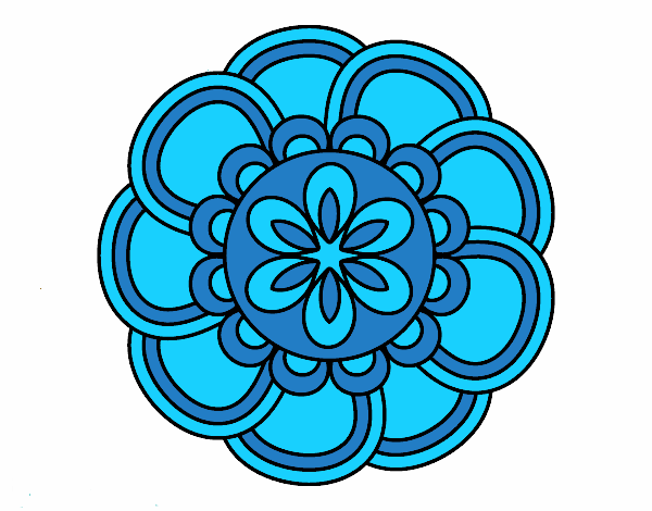 Desenho Mandala pétalas pintado por loheth