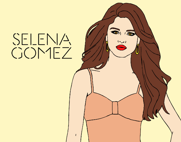 Desenho Selena Gomez pintado por soraya lim