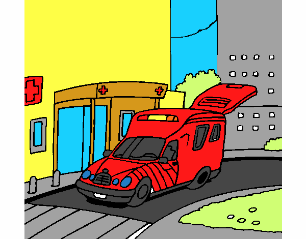 Ambulância no hospital