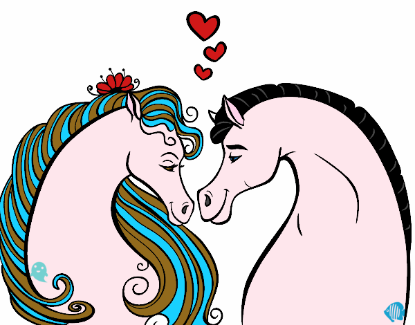 Desenho Cavalos apaixonados pintado por mafe2015