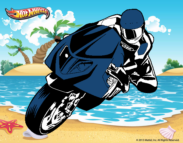 Desenho Hot Wheels Ducati 1098R pintado por Bibinho