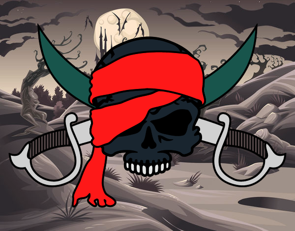Desenho Símbolo pirata pintado por elainebuen