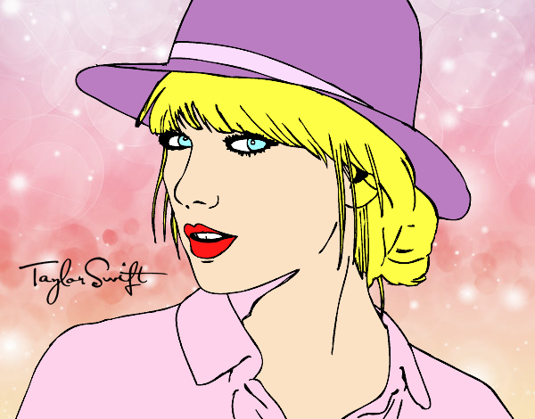 Desenho Taylor Swift com chapéu pintado por ryan433