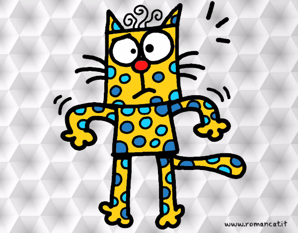 Desenho Um gato com bolinhas pintado por CBarbizan