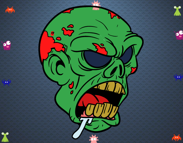 Desenho Cabeça de zombie pintado por Nathaly-L