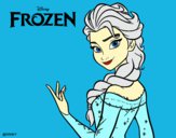 Desenho Elsa de Frozen pintado por WolfGirl