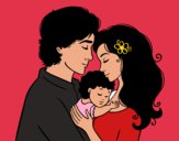 Desenho Família abraço pintado por ryan433