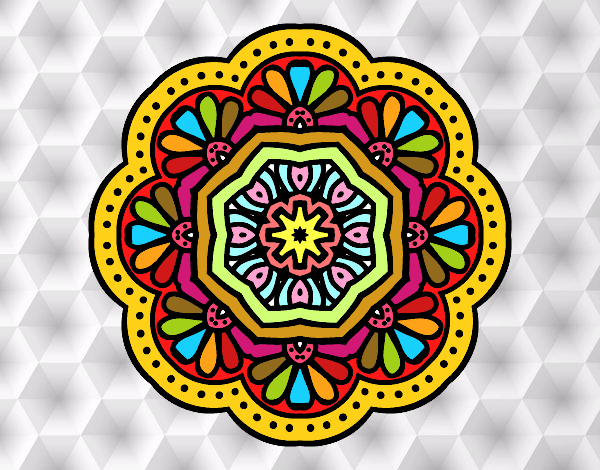 Desenho Mandala mosaico modernista pintado por Unique
