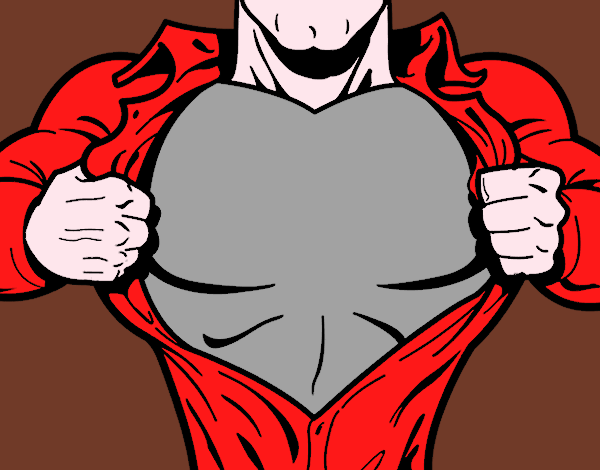 Desenho Peito de Super herói pintado por laryssaGF